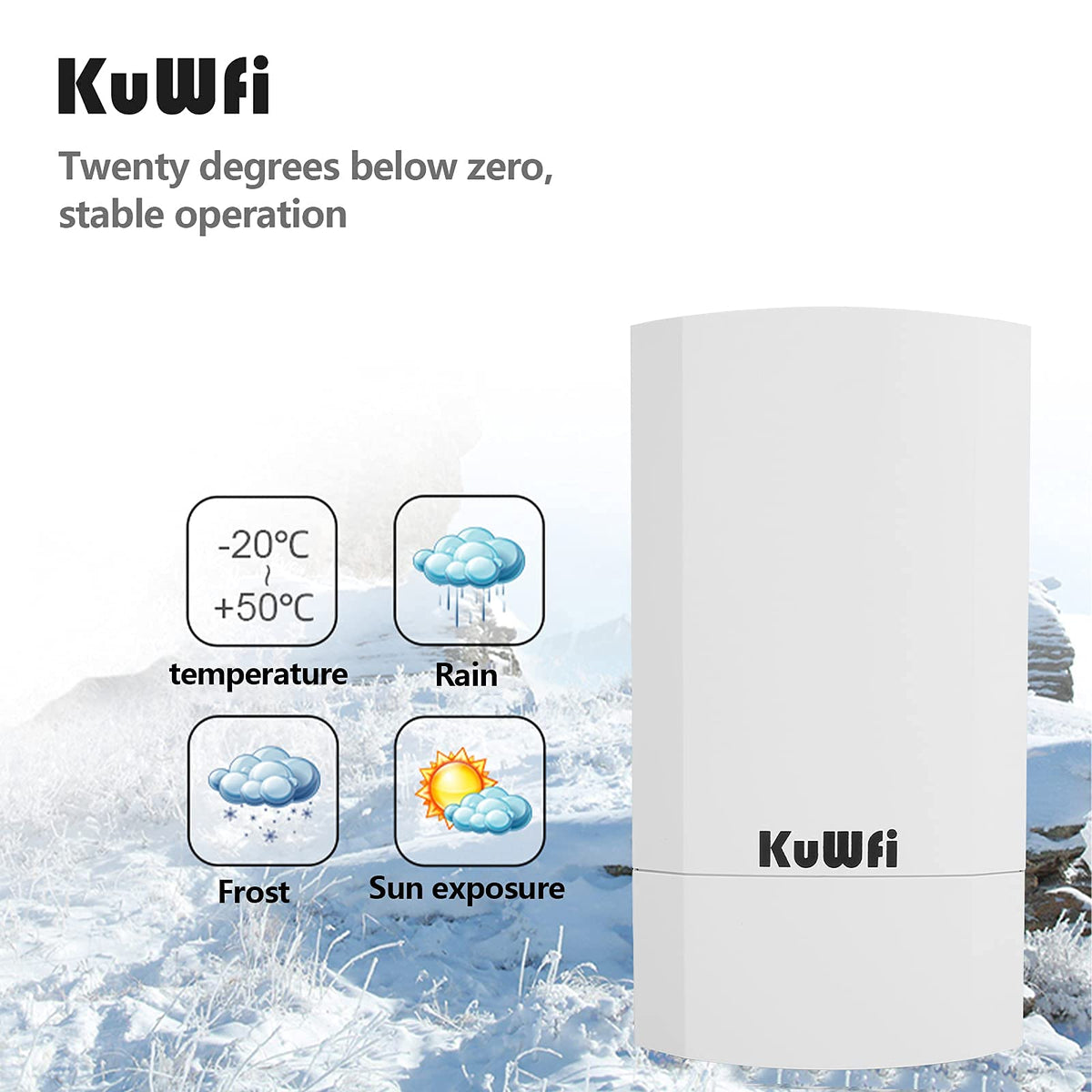 Outdoor Wireless Bridge, KuWFi 5.8G 3KM Transmission WiFi Point to Point Wireless Ethernet Bridge Router, with 3 RJ45 LAN Ports, Pre-Program, 48V PoE, 2-Packs