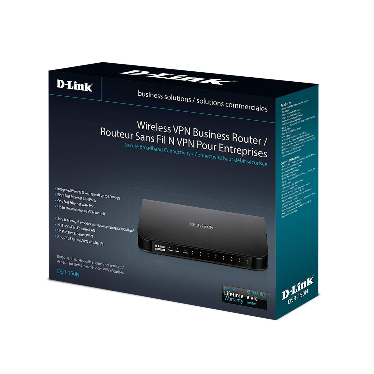 D-Link Gigabit VPN Router âPerfect for Remote and Hybrid Work â4 Port Gigabit Dual WAN Failover âEnterprise-Grade Encryption âFollows TAA/NDAAâLimited Lifetime Protection (DSR-250V2)