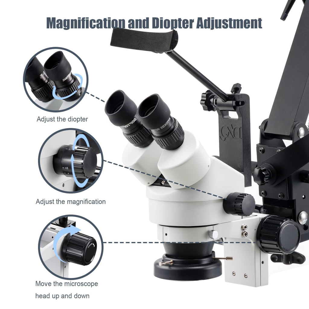 DZQ ZQ-1 Multi-Directional Microscope 7X-45X Magnification 0.5X Barlow Lens