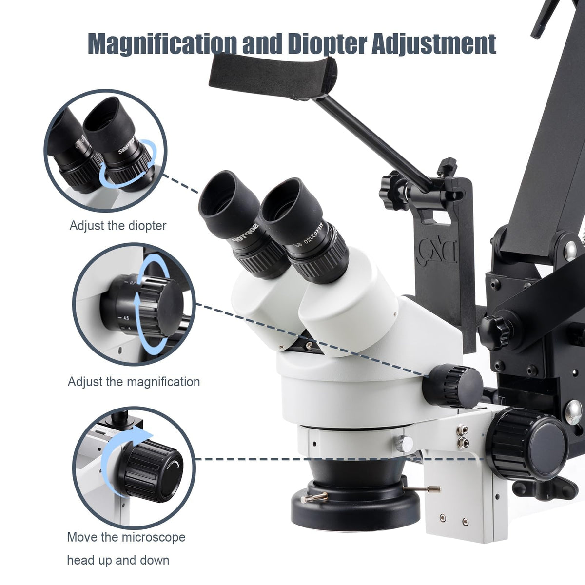 DZQ ZQ-1 Multi-Directional Microscope 7X-45X Magnification 0.5X Barlow Lens