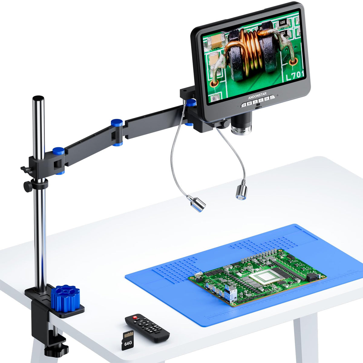 Andonstar 4K 60FPS 10.1" HDMI Digital Microscope for Soldering, Coin