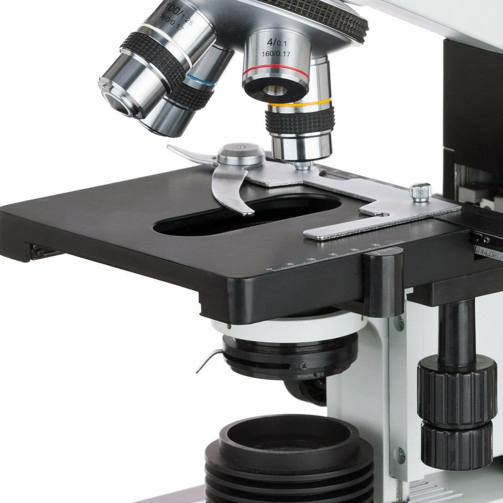 AmScope B490B Compound Binocular Microscope, Brightfield, White