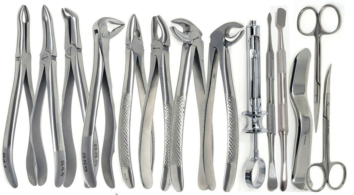 Premium Grade 80 Pcs Dental Extraction Extracting Scalers Forceps Elevators Oral Instruments Set Kit