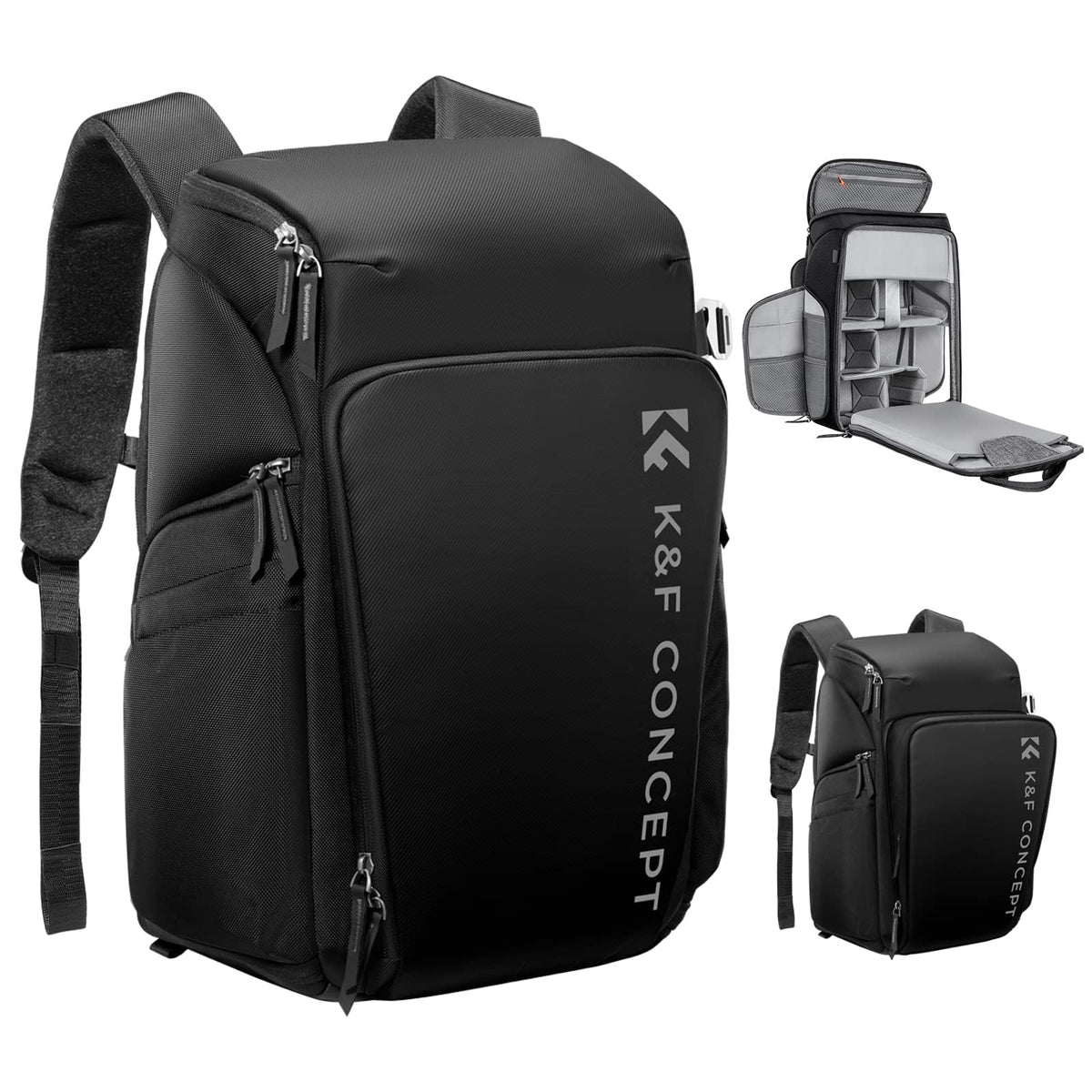 K&F CONCEPT Camera Backpack, 22L Expandable Camera Bag with Rain Cover