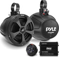 5.25'' Water Resistant Marine Speaker - 1000 Watt Amplifier + Wireless BT Audio Controller, Applicable to ATV, UTV, 4x4, Wired RCA, for Boat Stereo Speaker & Other Watercraft