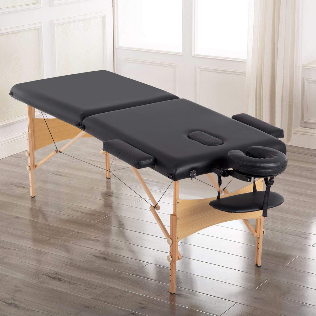 BestMassage Massage Bed Portable Folding Massage Table 24" Wide,Black