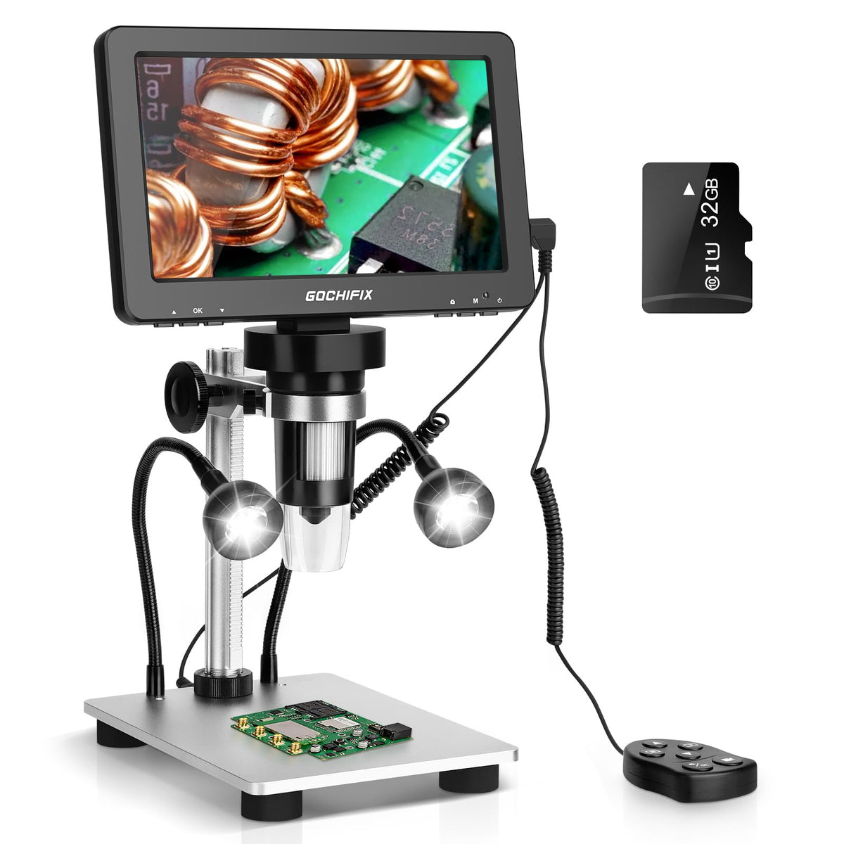 GOCHIFIX 10.1 Inch Digital Microscope 2K HDMI Soldering Coin Magnifier