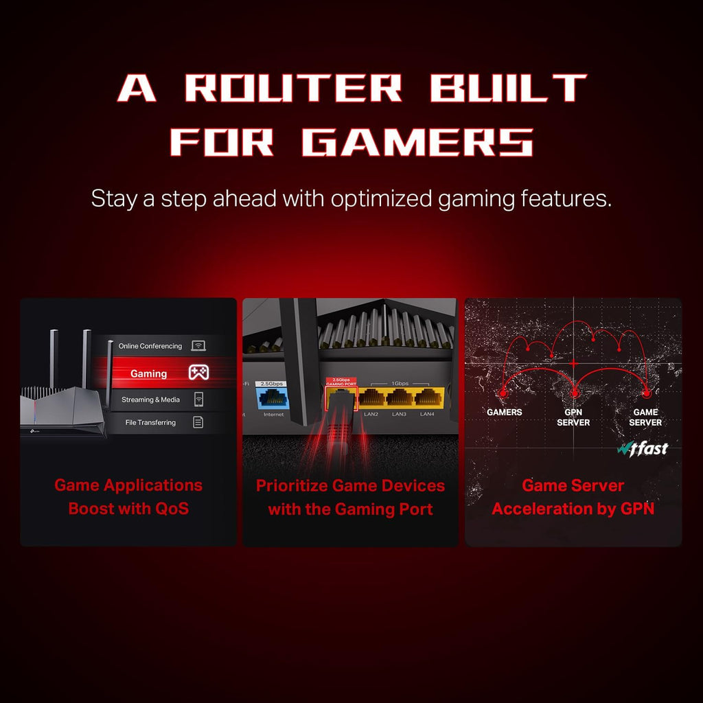 TP-Link Dual-Band BE6500 WiFi 7 Gaming Router 6.5 Gbps (Archer GE400)