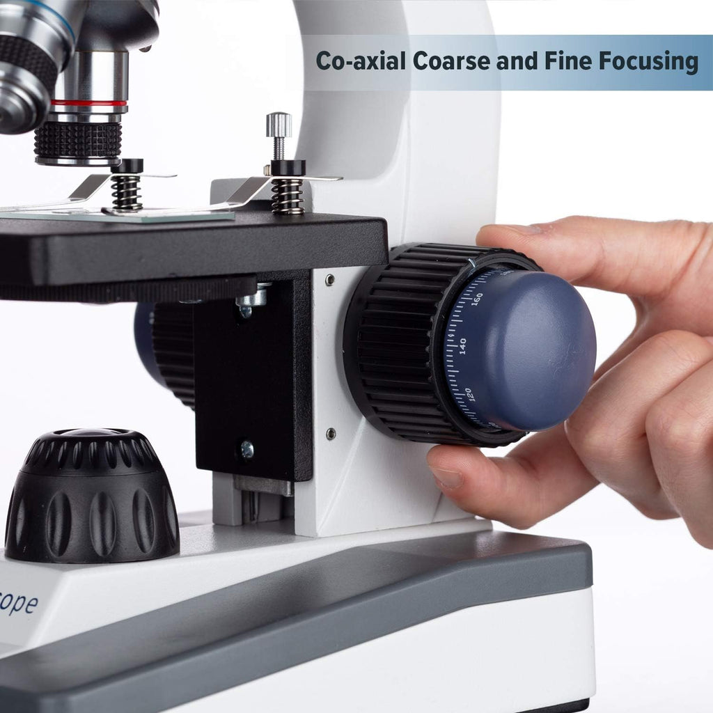 AmScope M150C-MS 1000X Biological Compound Microscope with Sturdy