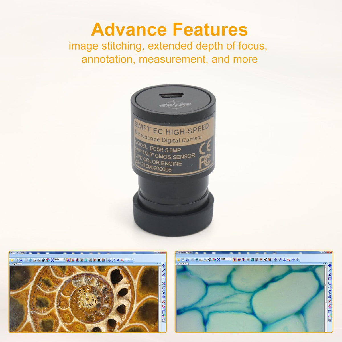 SWIFT SW380B 40X-2500X Magnification, Siedentopf Head, Research-Grade Binocular Compound Lab Microscope with Wide-Field 10X and 25X Eyepieces, Mechanical Stage, Ultra-Precise Focusing