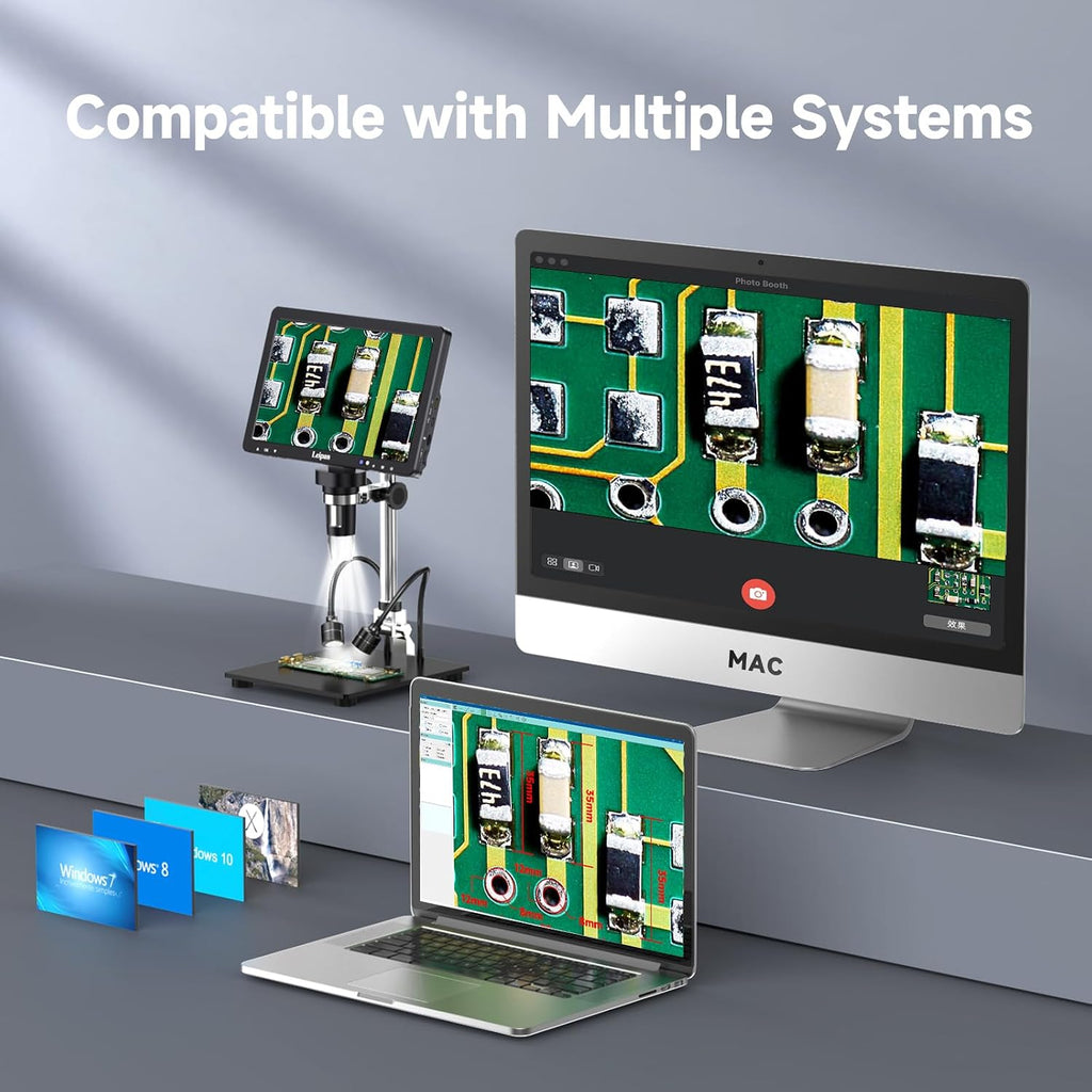 Leipan DM12 Digital Soldering Microscope 2000X, 10.1" Coin Microscope, HDMI