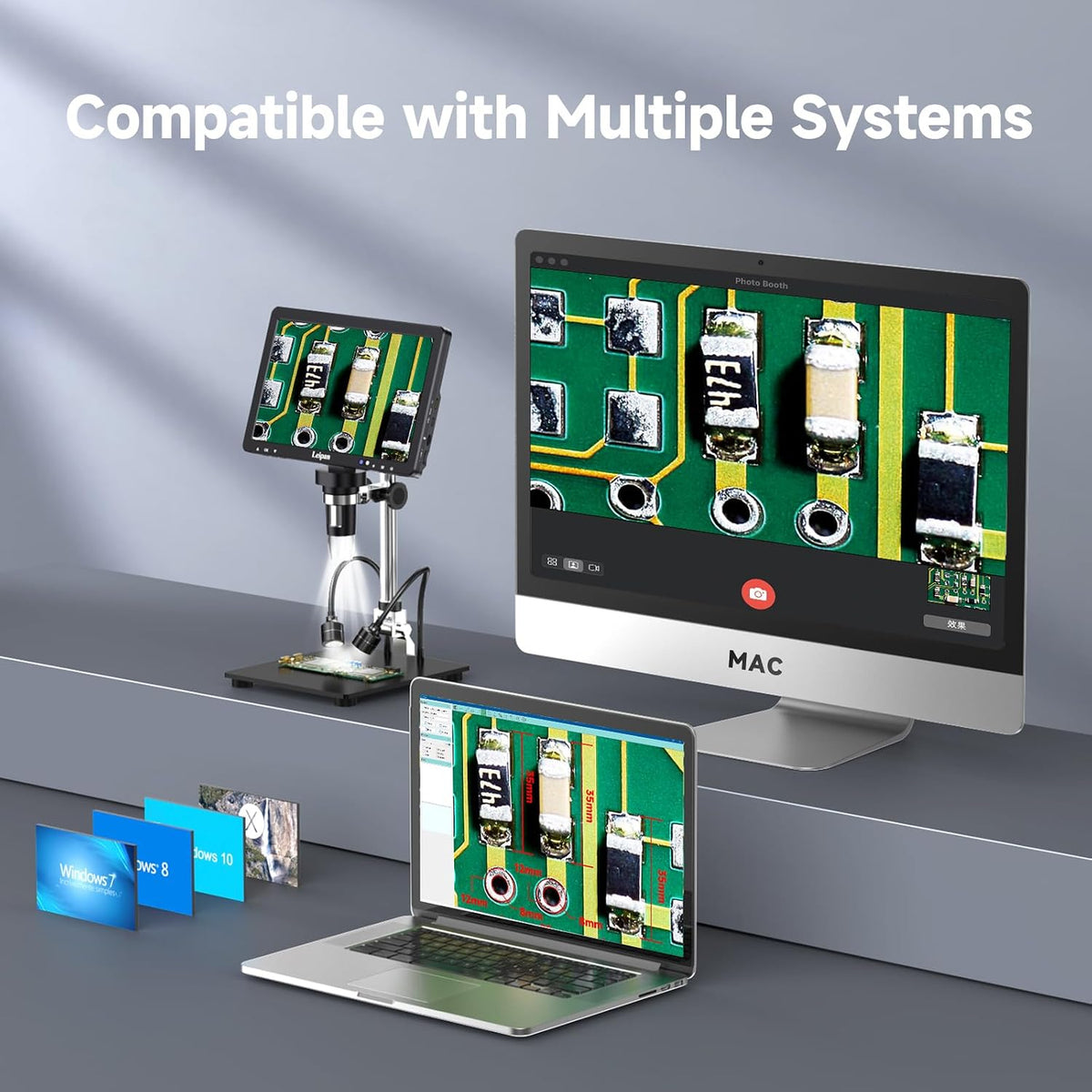 Leipan DM12 Digital Soldering Microscope 2000X, 10.1" Coin Microscope, HDMI
