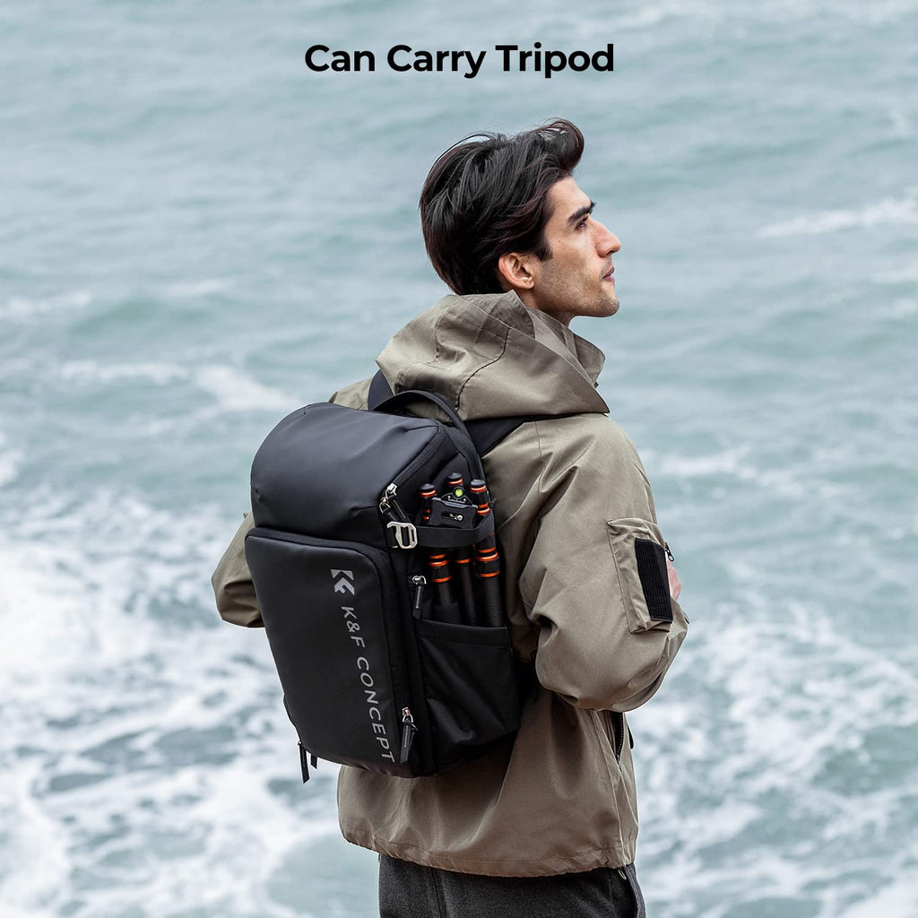 K&F CONCEPT Camera Backpack, 22L Expandable Camera Bag with Rain Cover