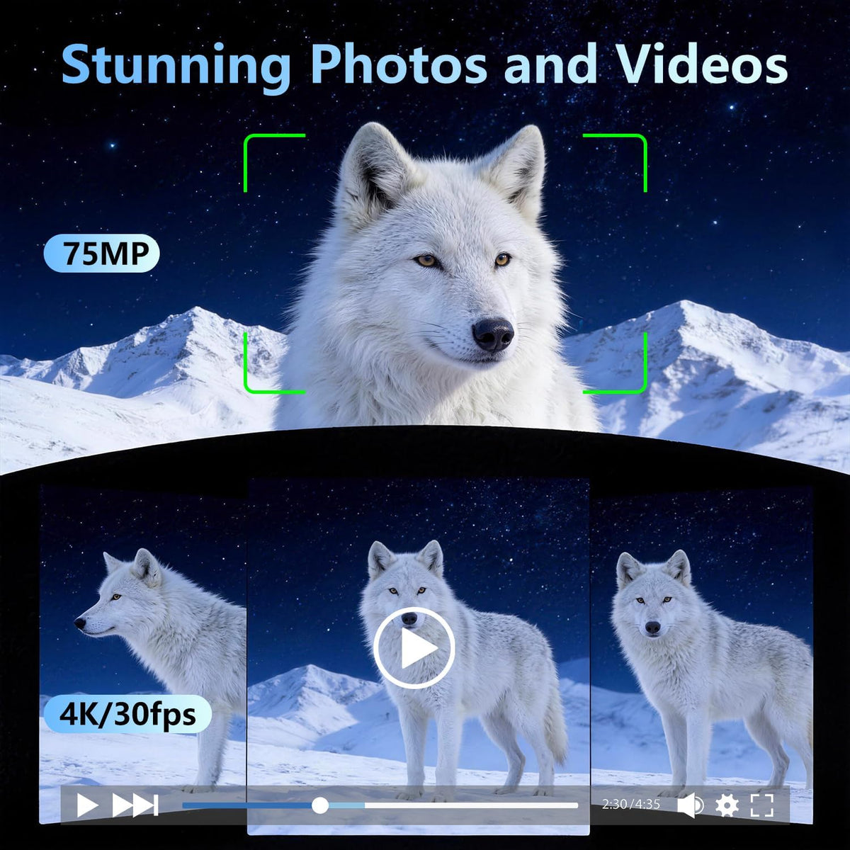 4K Vlogging Camera, Pocket Digital Camera, 330Â° Rotating Lens
