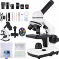 Microscope for Adults,WF10x/25x Eyepieces,40xâ2000x Magnification,Up/Down LED,Comes with a Free Experiment Kit & Phone Adapter.Suitable for Students Home and School Lab