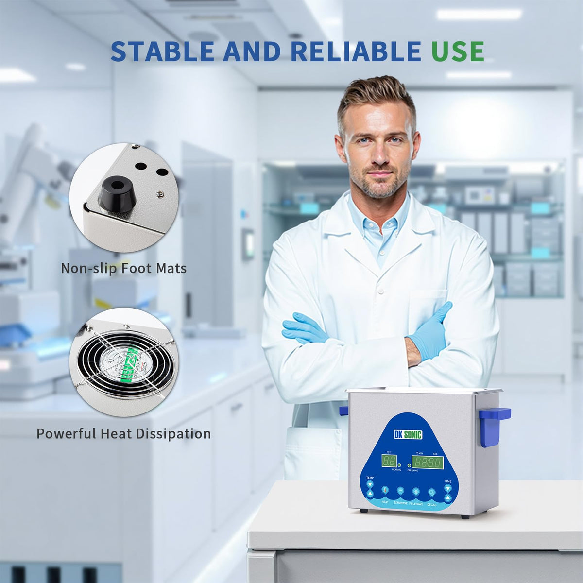 DK SONIC Ultrasonic Cleaner 10L,240W Industrial Ultrasonic Parts Cleaner with Heater&Timer, Digital Control&Basket, Multiple Functions for Motorcycle Engines,Carburetors, Chains