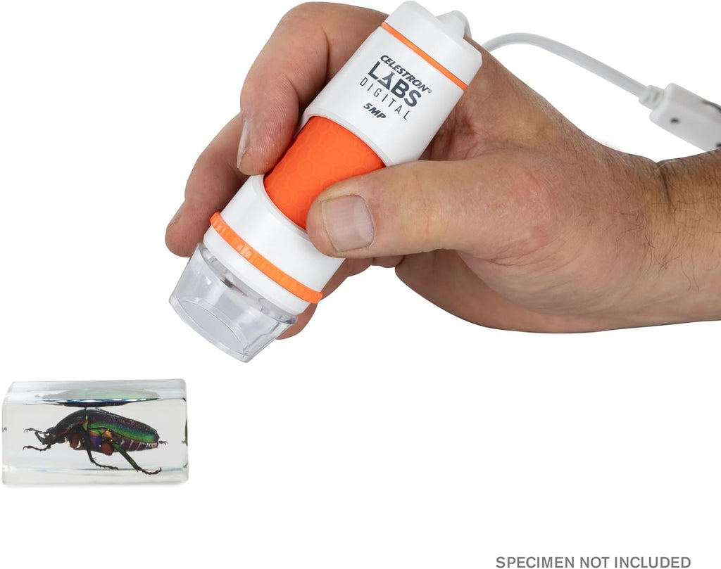 Celestron Labs 5MP Handheld Digital Microscope for Detailed Inspection