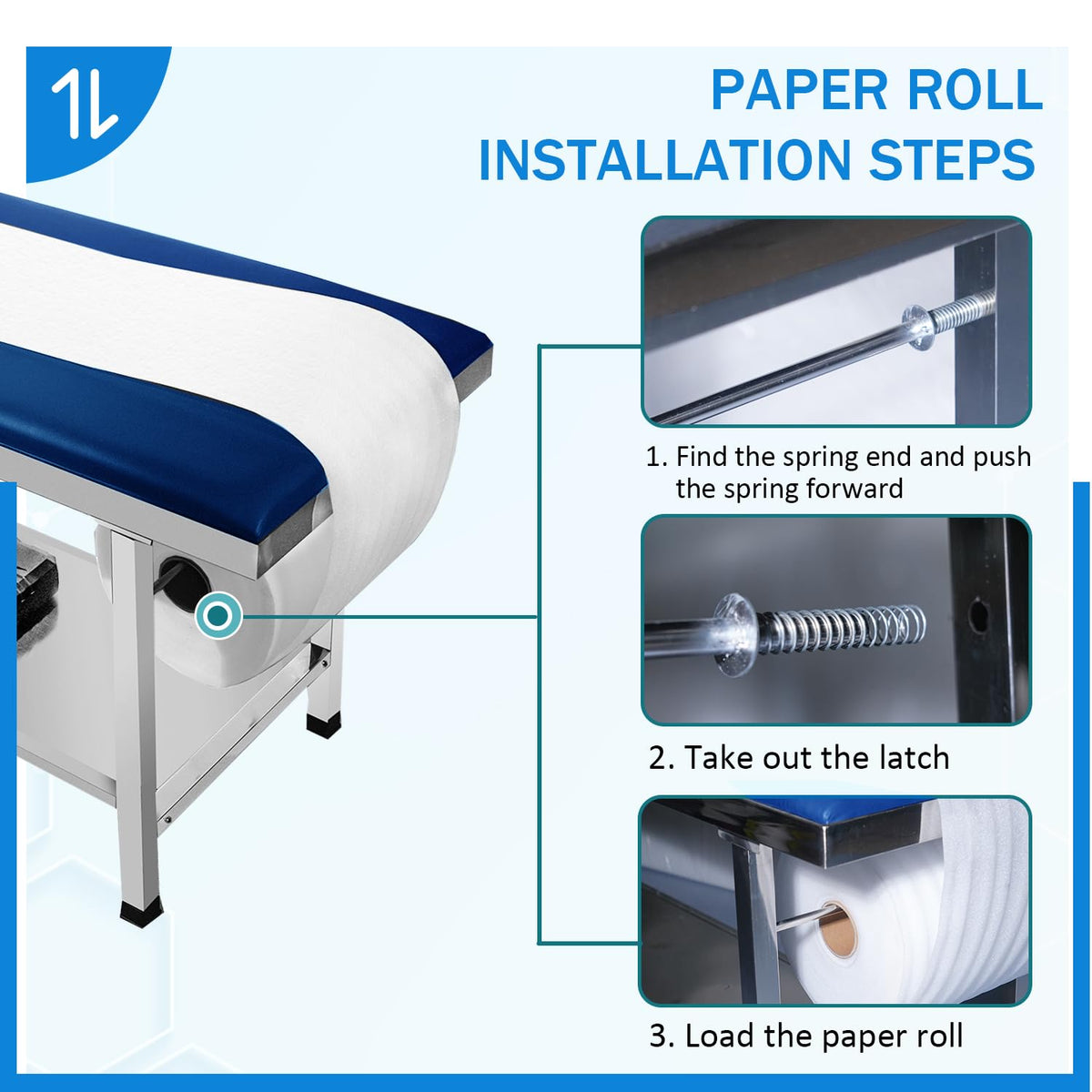 Adjustable Exam Tableï¼Doctor Bed with Folding Legs is Stable and Durableï¼Folding Medical Exam Table Holds 500 lbs for Clinical Examination ãMassage ãSpa BedsãBeauty