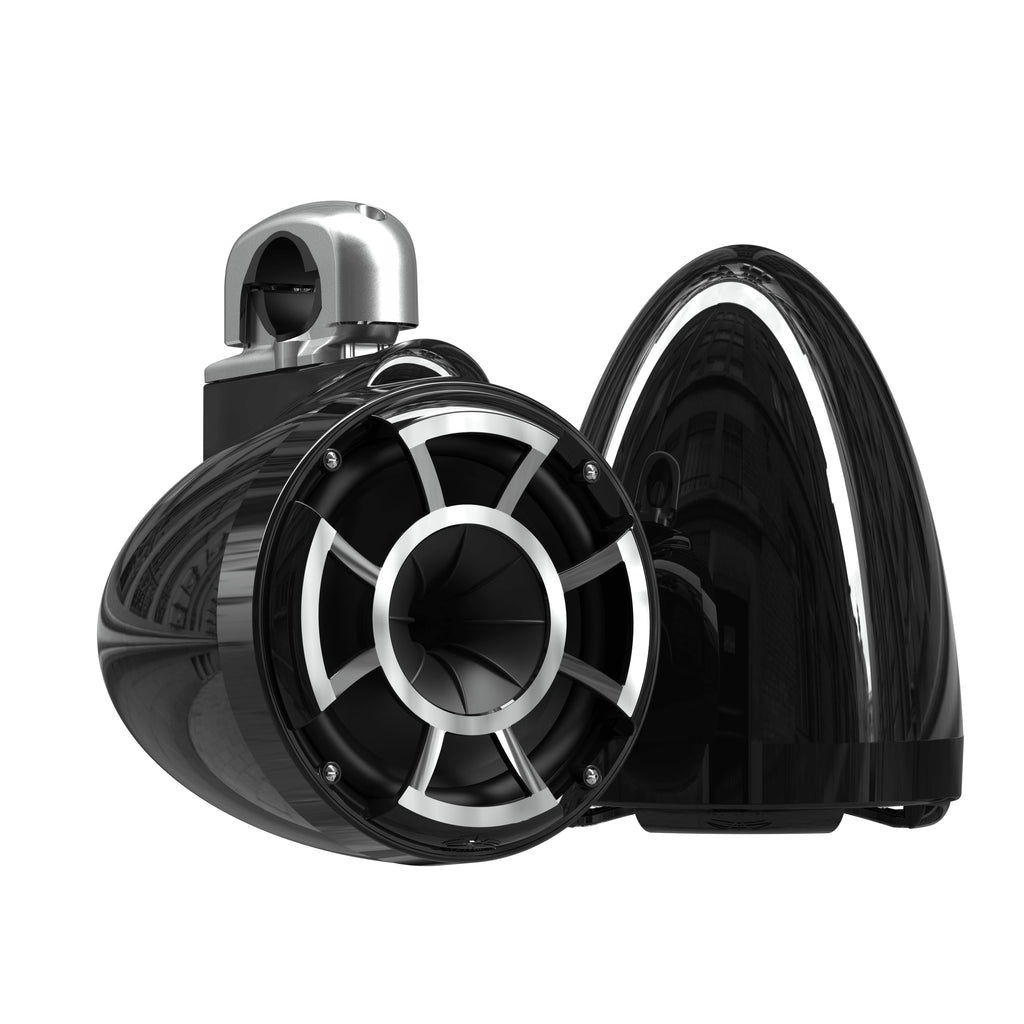 Wet Sounds REV 10 HD 10" Marine Tower Speakers, Black, Fixed Clamp Mount
