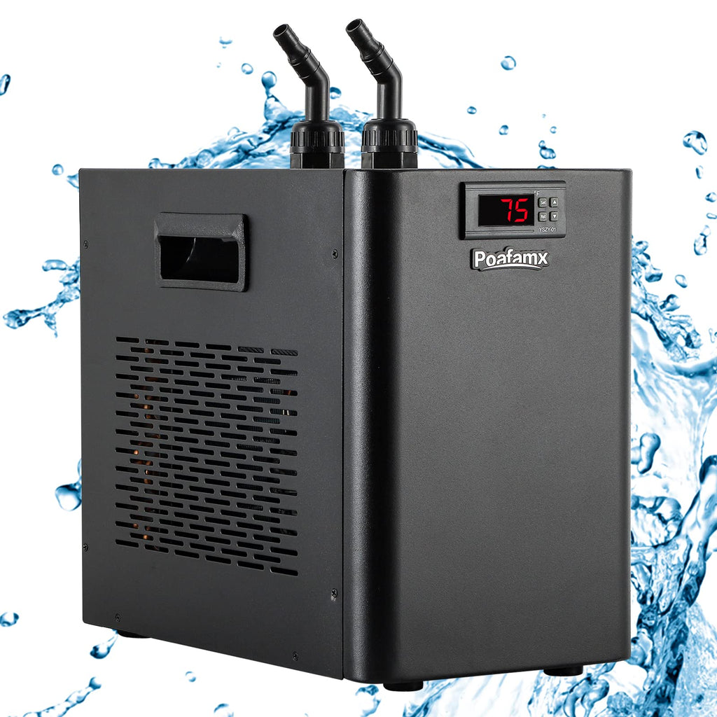 Poafamx 1/3 HP Aquarium Chiller, Quiet Fish Tank Water Chiller 40-80 Gal