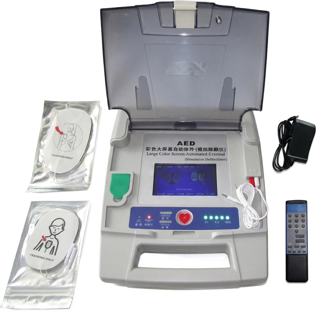 Automated External Defibrillator (AED) Training Machine with 12 Scenes and Touchscreen (Color Large Screen) for Medical Students Doctors Nurses Practice