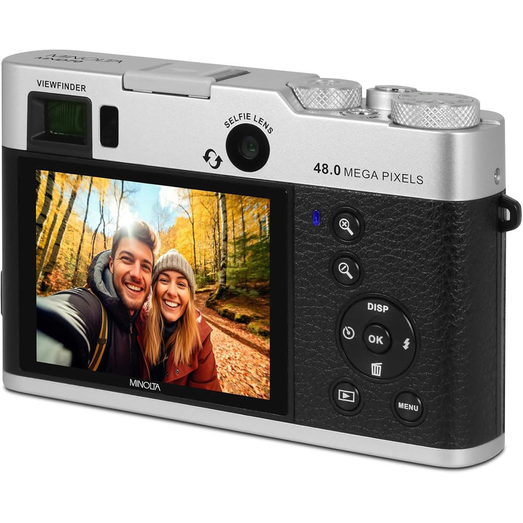 Minolta MND70 Retro 48MP Wi-Fi 5K Ultra HD Dual Lens Digital Camera - Gold/Brown