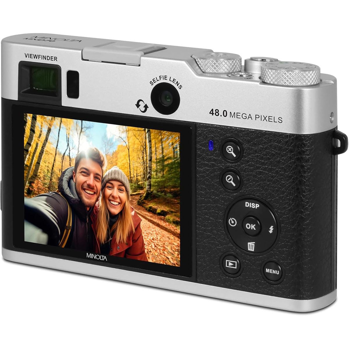 Minolta MND70 Retro 48MP Wi-Fi 5K Ultra HD Dual Lens Digital Camera - Gold/Brown