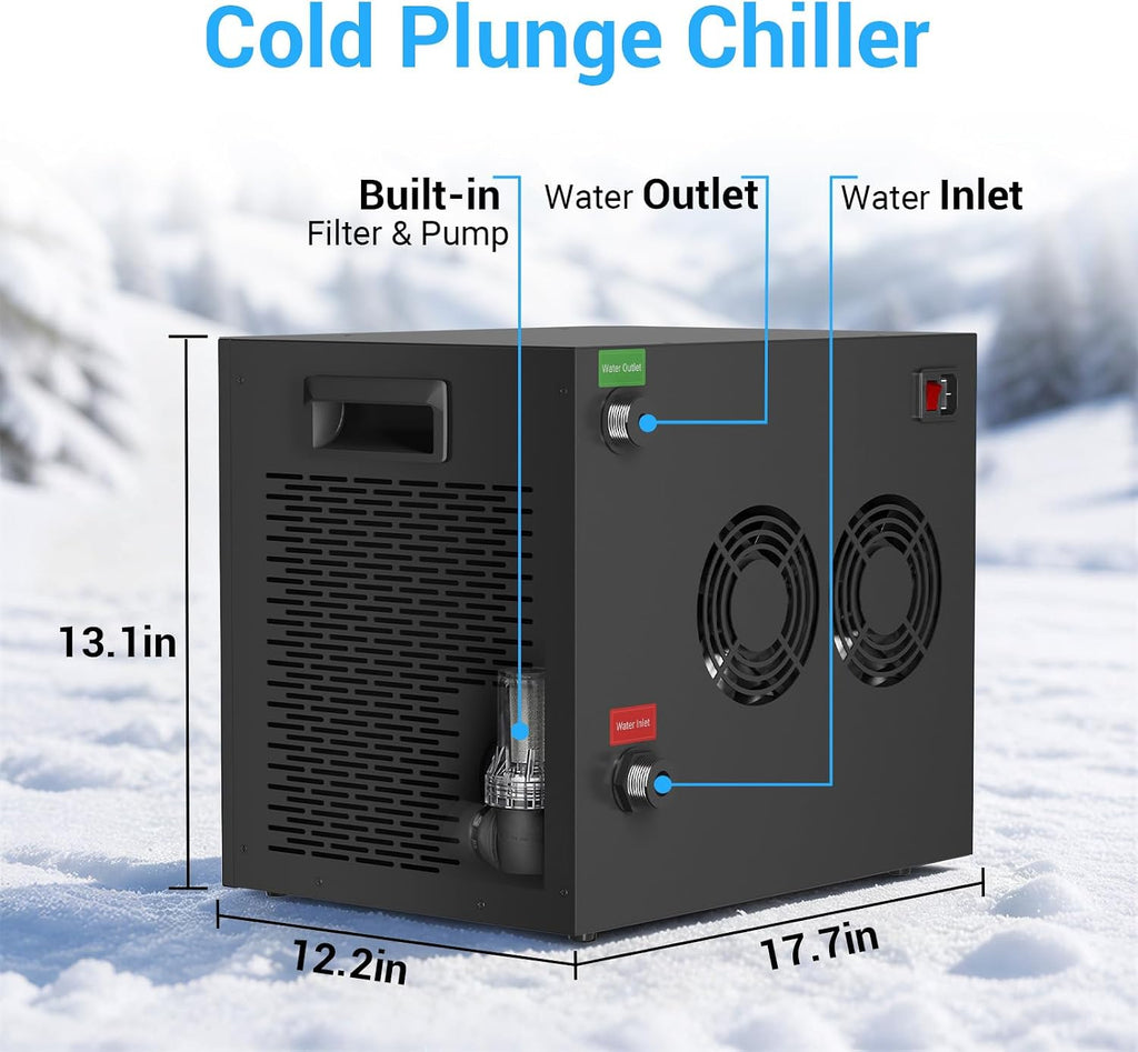 Cold Plunge Chiller for Ice Bath Tub, 1/3HP Water Chiller, Built-in Filter