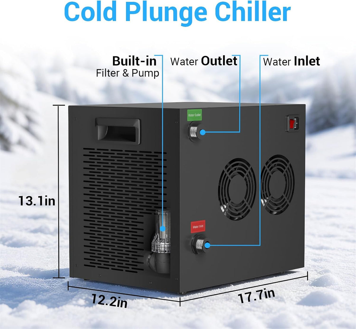 Cold Plunge Chiller for Ice Bath Tub, 1/3HP Water Chiller, Built-in Filter