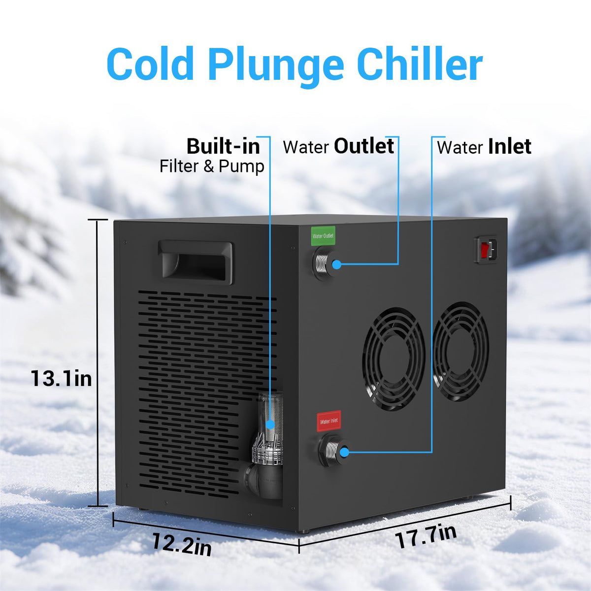 Cold Plunge Chiller for Ice Bath Tub, 1/3HP Water Chiller, Built-in Filter