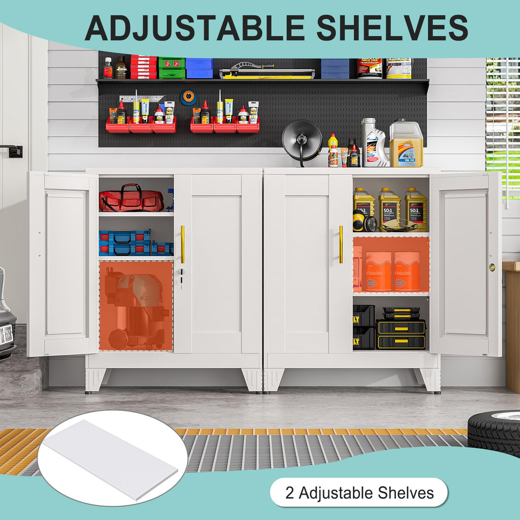 35" Lockable Rolling Metal Storage Cabinet, Steel Employee Storage Locker