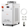 VEVOR Industrial Water Chiller, CW6000, 1500W Industrial Water Cooler Cooling System with Compressor 15L Water Tank Capacity 65 L/min Max Flow Rate, for CO2 Laser Engraving Machine Cooling Machine