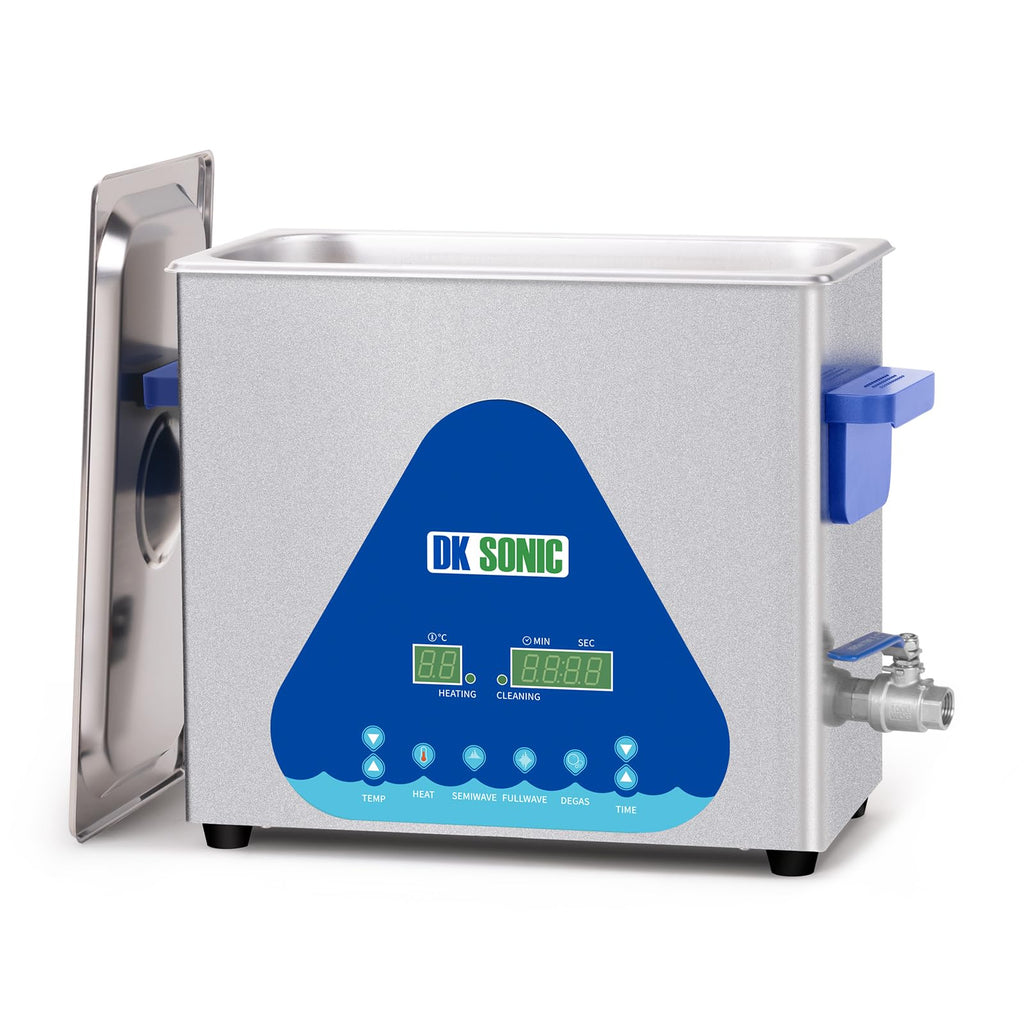DK SONIC Ultrasonic Cleaner 10L,240W Industrial Ultrasonic Parts Cleaner with Heater&Timer, Digital Control&Basket, Multiple Functions for Motorcycle Engines,Carburetors, Chains
