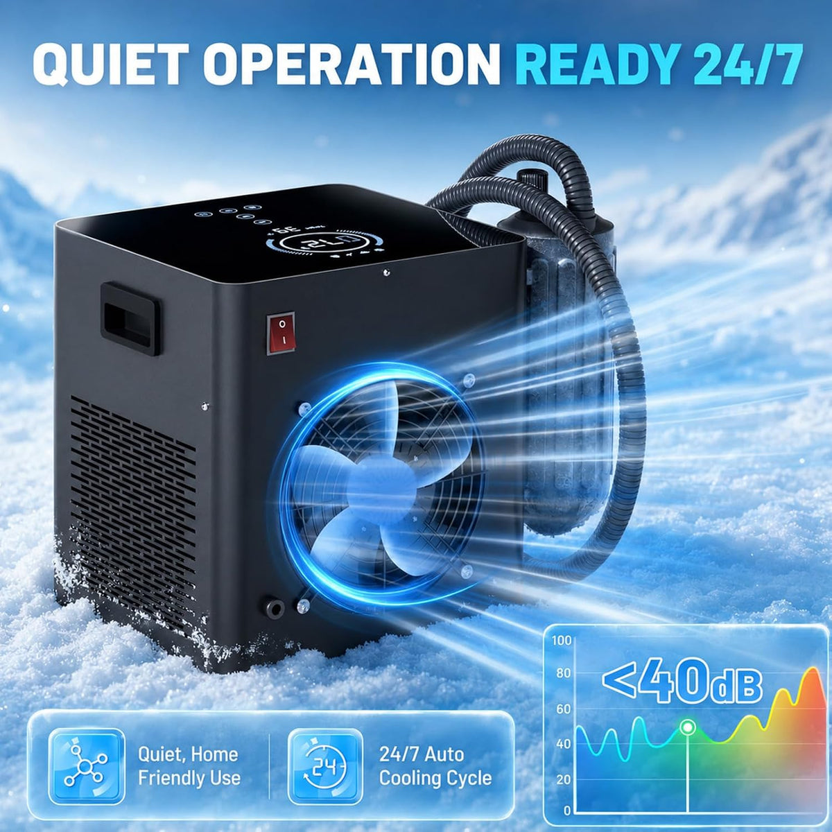 Cold Plunge Chiller Pro, 1/2 HP Drop-in Ice Bath Water Chiller for Any Tub