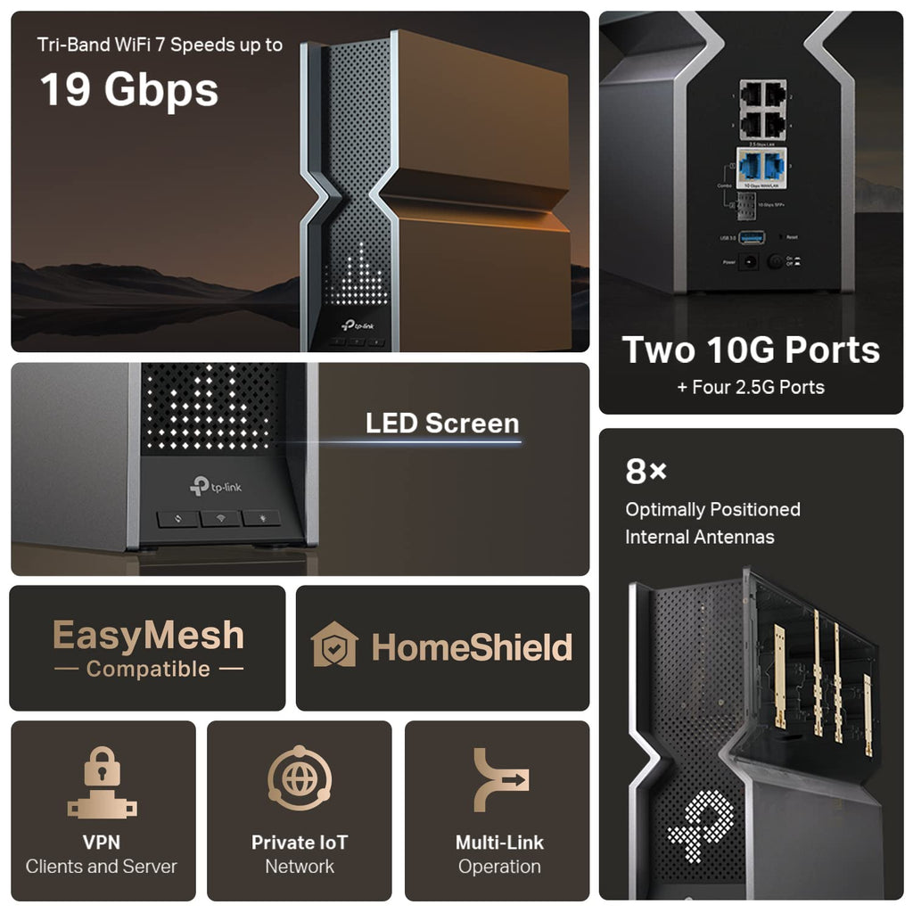 TP-Link Tri-Band BE9300 WiFi 7 Router (Archer BE550)