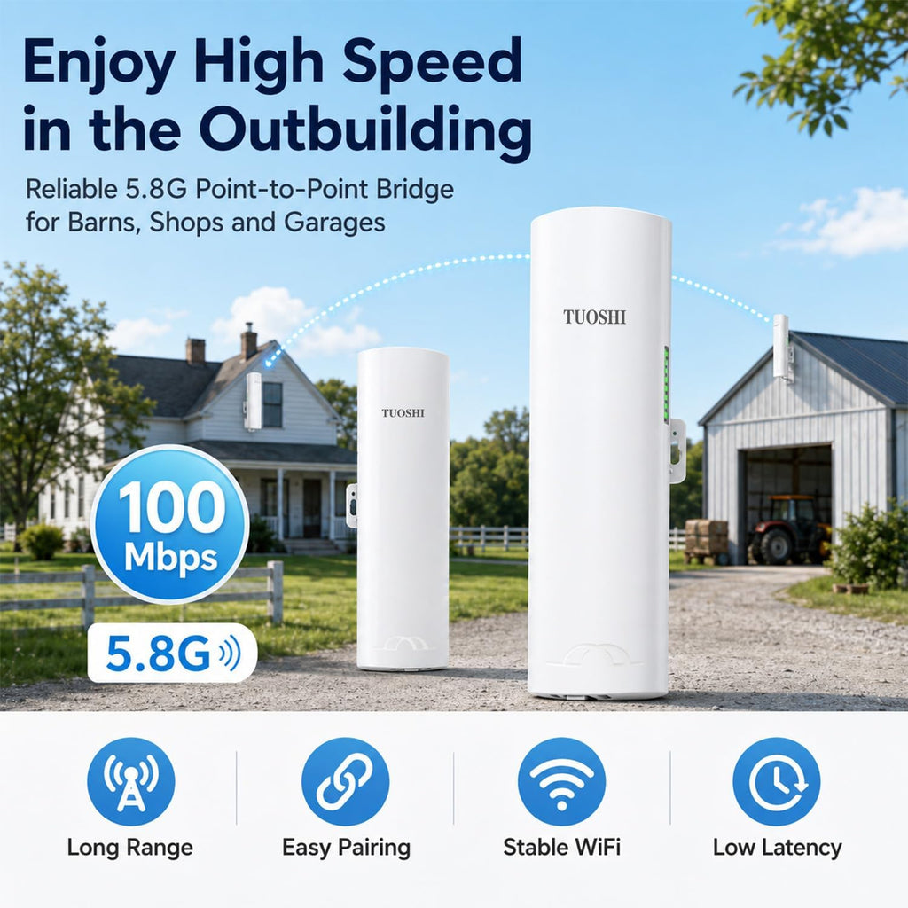 CPE828 3KM Outdoor Wireless Bridge 5.8GHz Point to Point WiFi CPE