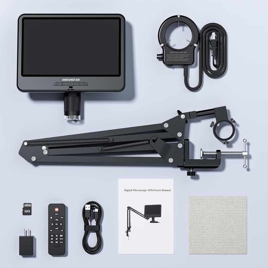 Andonstar AD109 Digital Microscope with 10.1" Screen for Soldering Repair