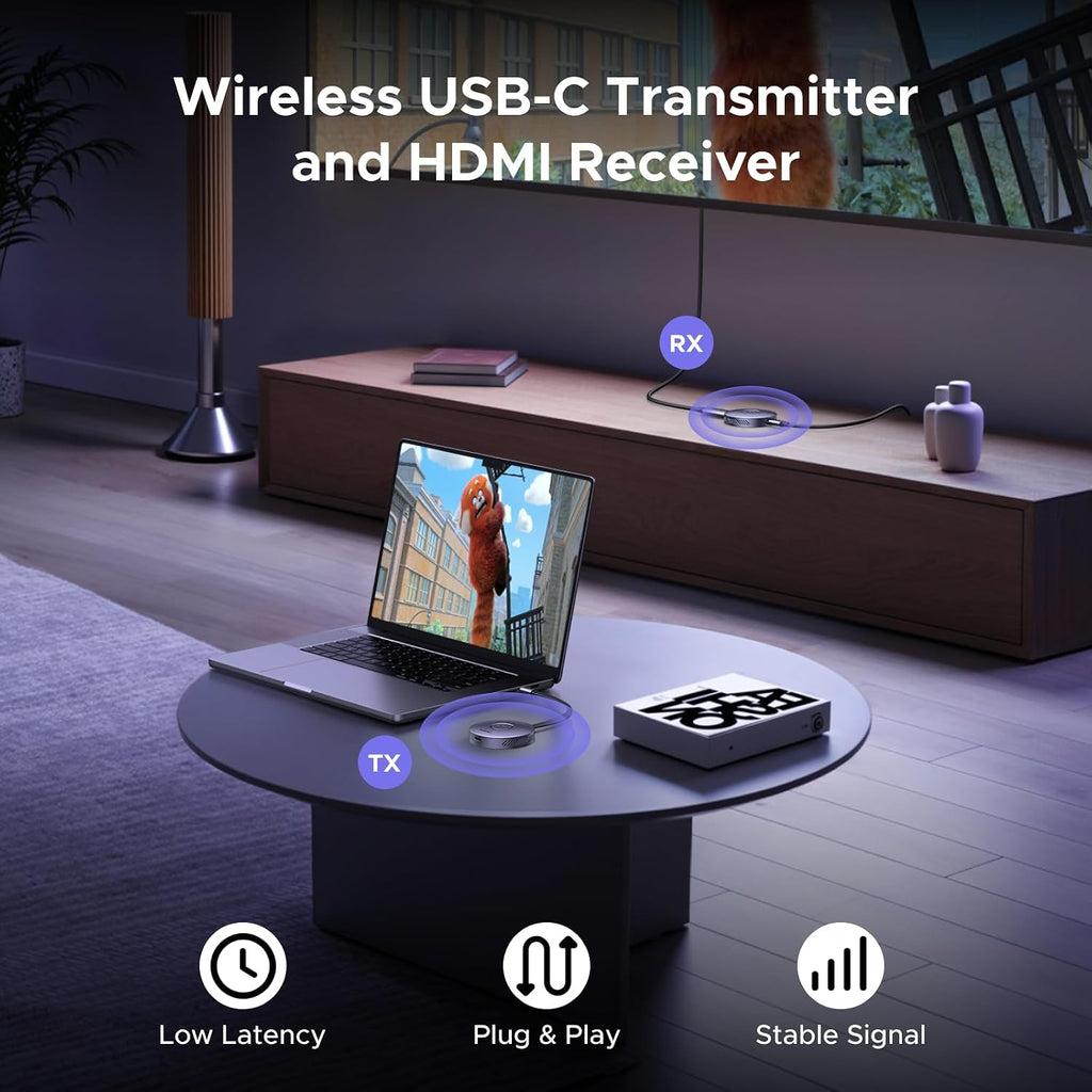 UGREEN Magnetic Wireless USB C Transmitter and HDMI Receiver 164FT/50M
