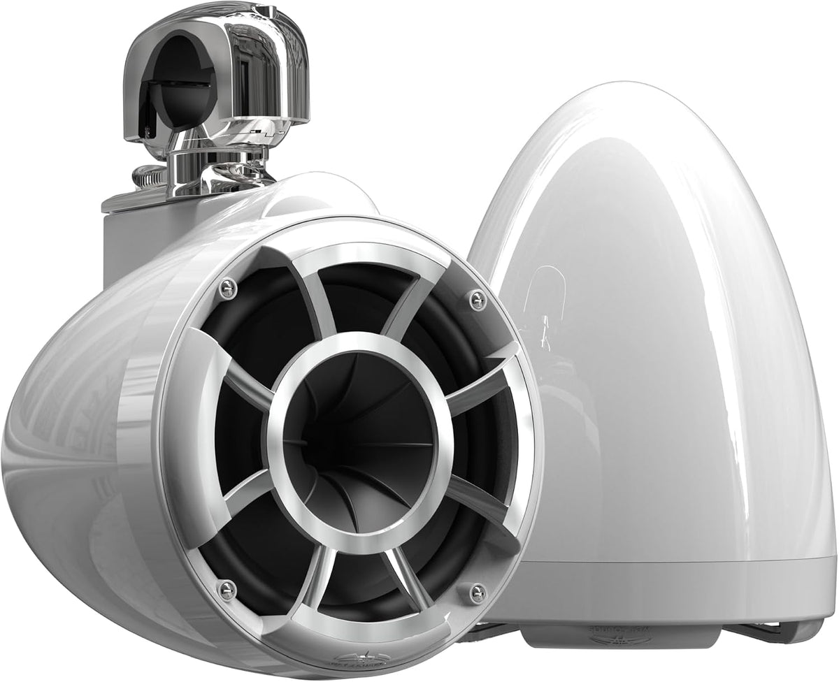 Wet Sounds Rev 8 W-SC V2 8" White Marine Tower Speakers Swivel