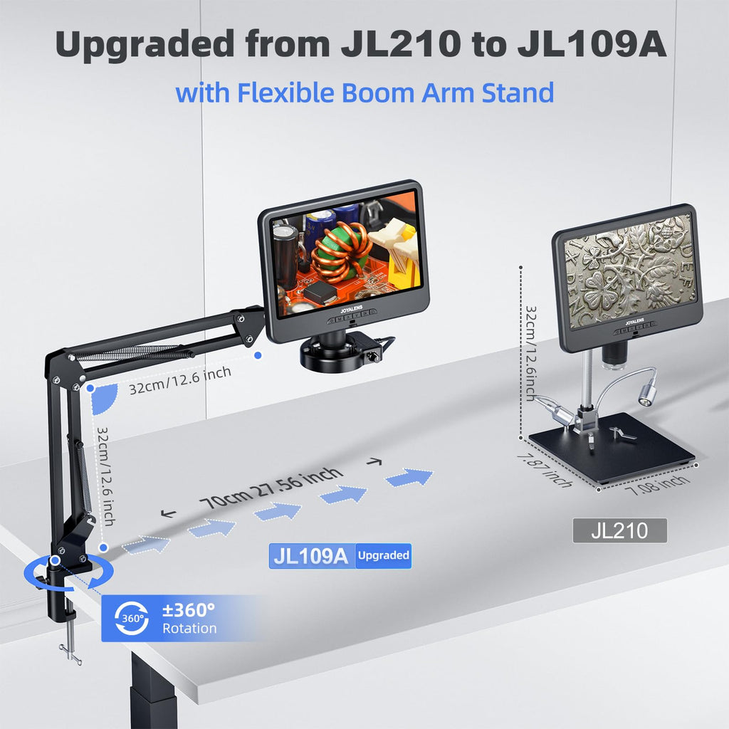 JL210 10.1'' Digital Microscope Full View Silver Coin Magnifier for Adults