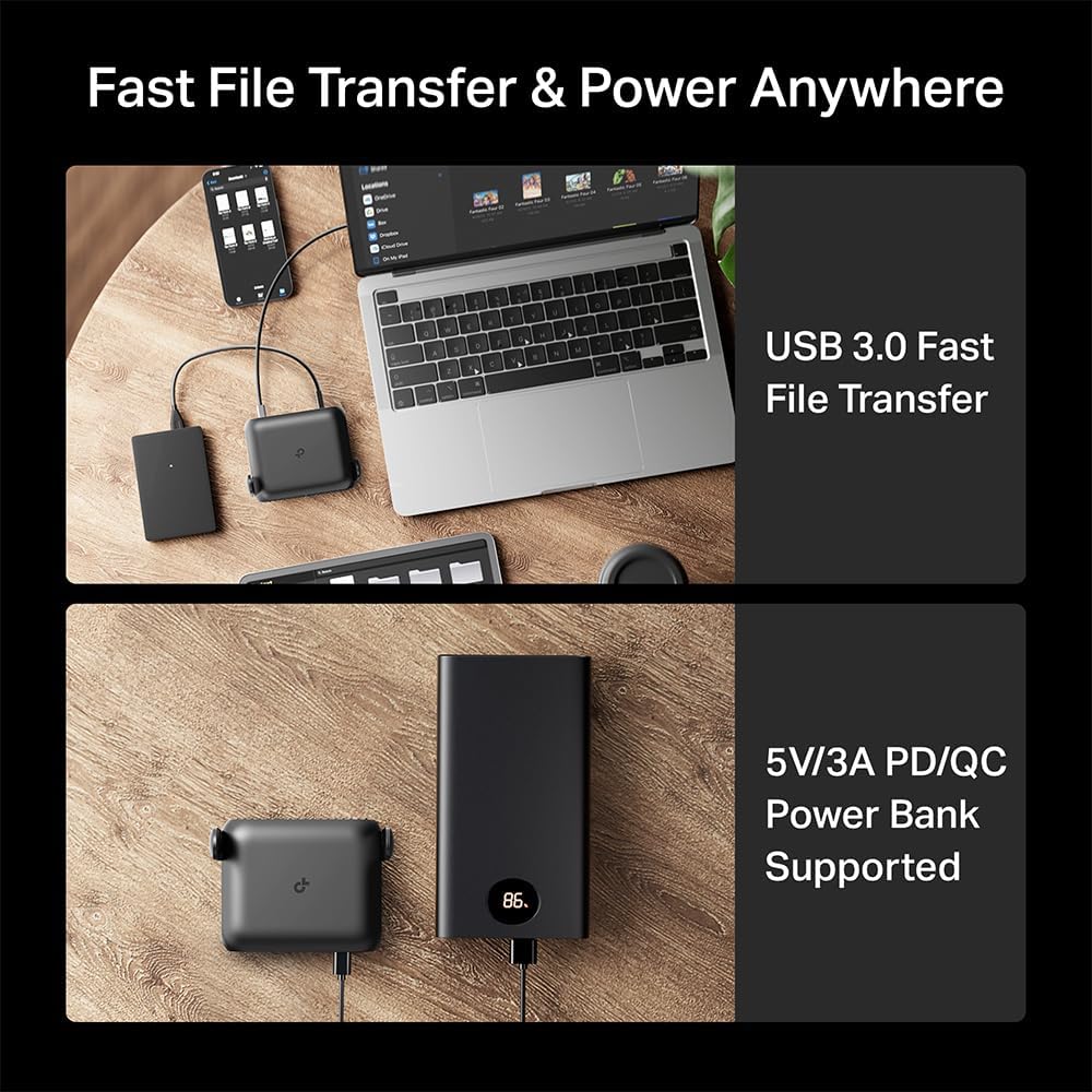 Roam 7 BE3600 Wi-Fi 7 Portable Travel Router Dual-Band, 2.5G Port, USB 3.0