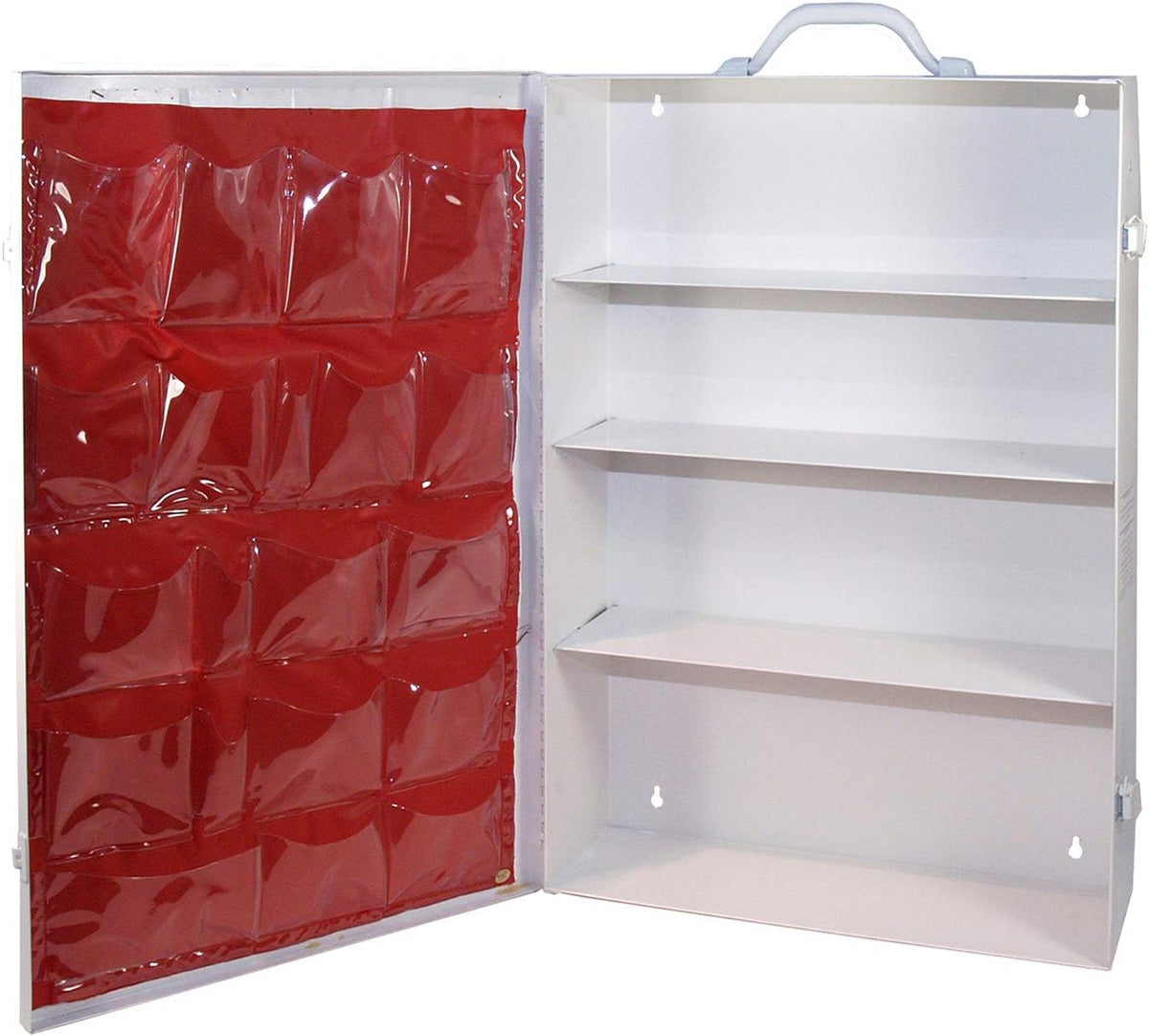Medique Products First Aid Cabinet with Pockets, Medical Storage with 4 Shelves, Empty - 701MTM