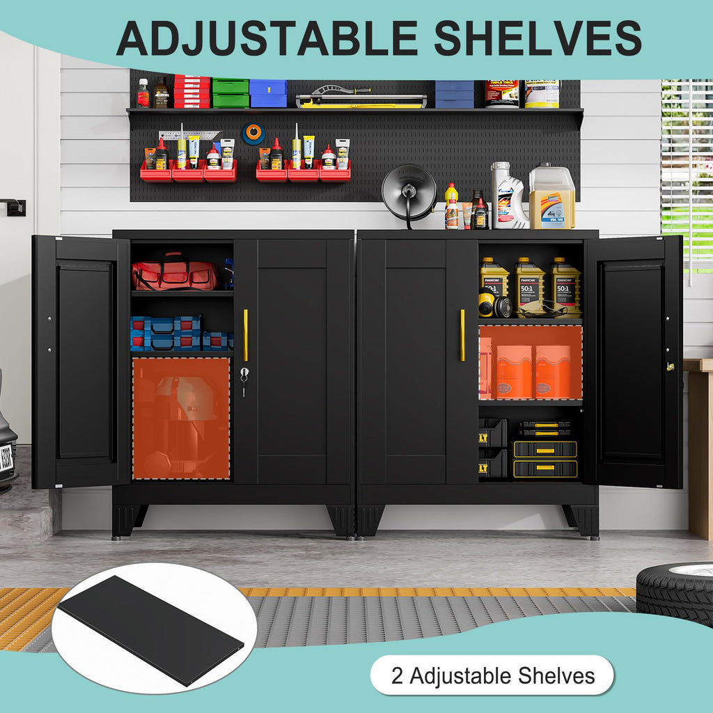 35" Lockable Rolling Metal Storage Cabinet, Steel Employee Storage Locker