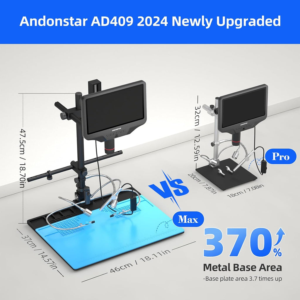 Andonstar AD409 Max Digital Microscope with Soldering Station, Endoscope