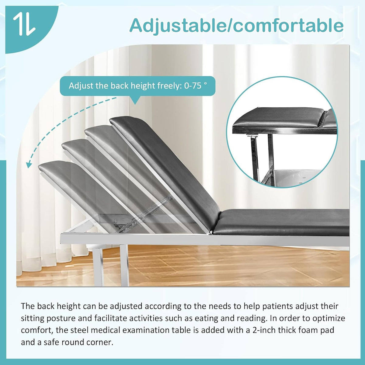 Adjustable Exam Tableï¼Doctor Bed with Folding Legs is Stable and Durableï¼Folding Medical Exam Table Holds 500 lbs for Clinical Examination ãMassage ãSpa BedsãBeauty