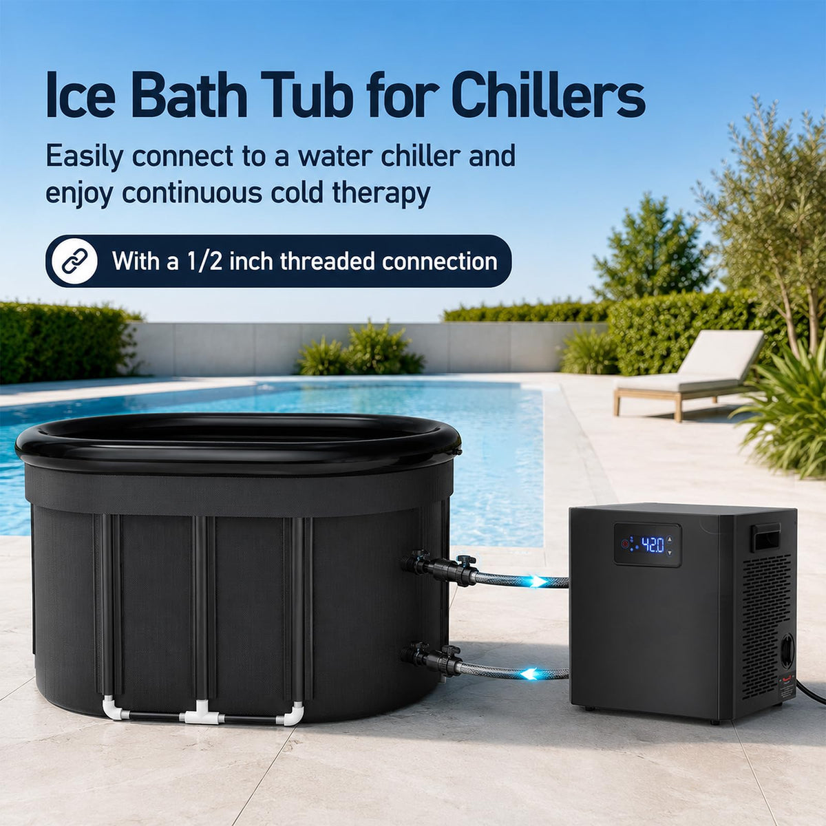 Cold Plunge Chiller for Ice Bath Tub, 1/3HP Water Chiller, Built-in Filter
