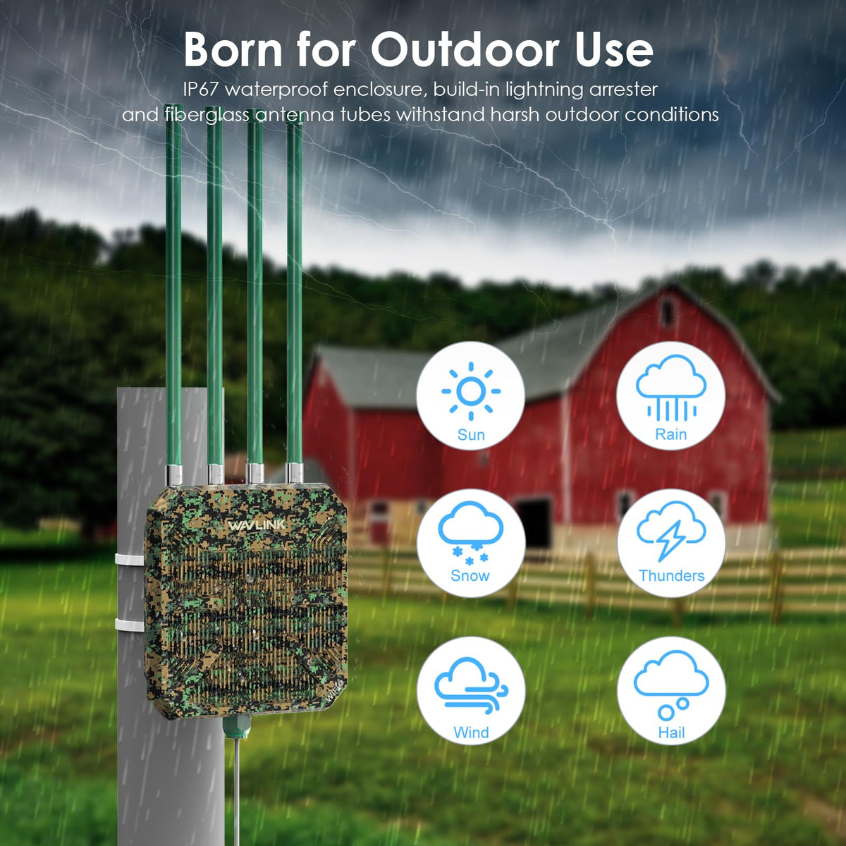 WAVLINK AX3000 Outdoor WiFi 6 Extender Long Range,Outdoor Access Point