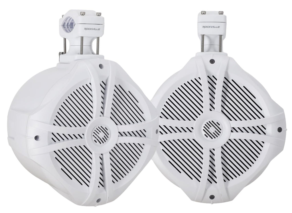 Rockville RWB90B Black 8" 2-Way 4-Ohm Marine Wakeboard Tower Speakers Pair