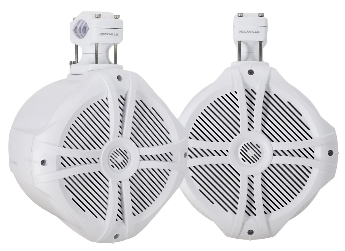 Rockville RWB90B Black 8" 2-Way 4-Ohm Marine Wakeboard Tower Speakers Pair