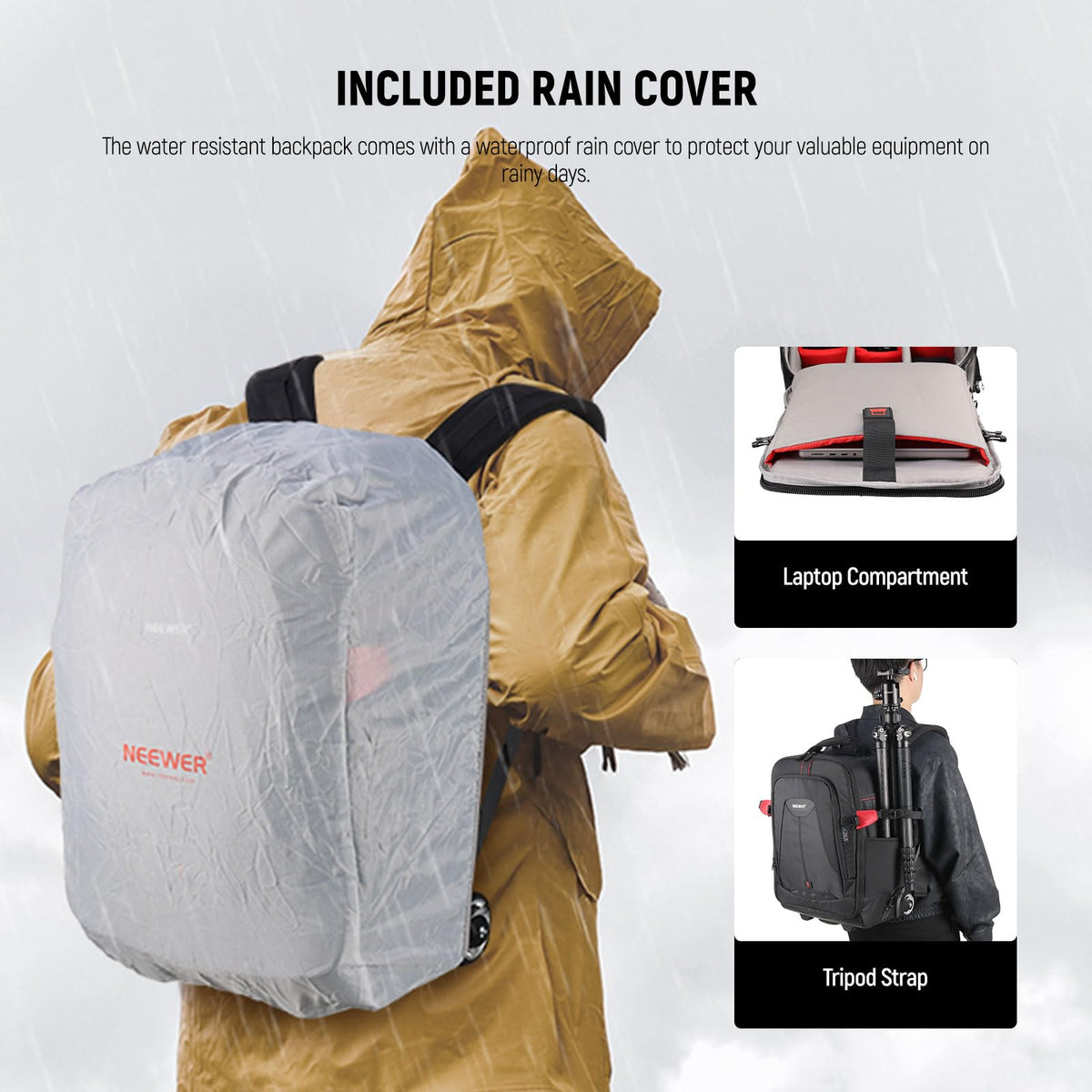 NEEWER Convertible Rolling Camera Backpack for SLR/DSLR and Accessories